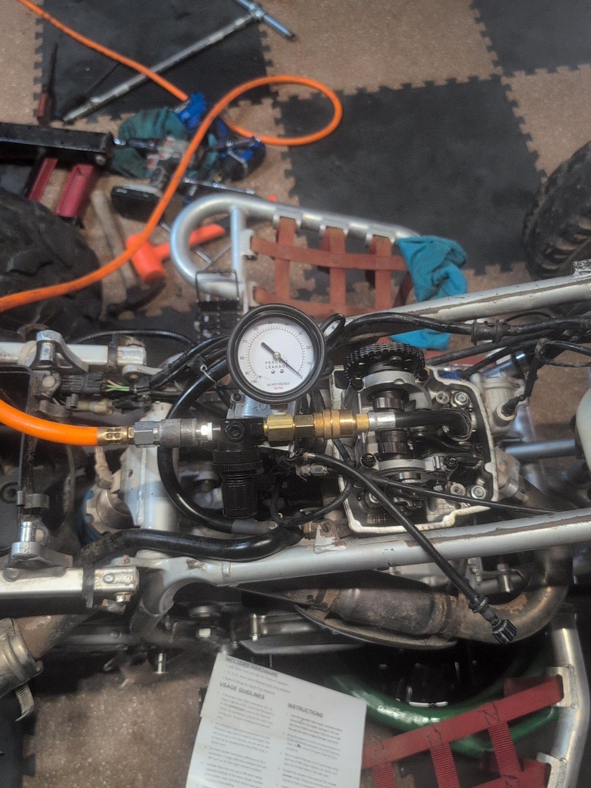 Leak-down testing on Honda TRX450 engine